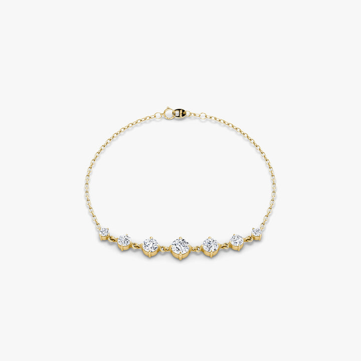 Linked 14K Gold Tennis Bracelet w. 0.85ct Lab-Grown Diamonds