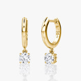 Solitaire Drop 14K Guld Huggie Hoop m. Lab-Grown Diamanter