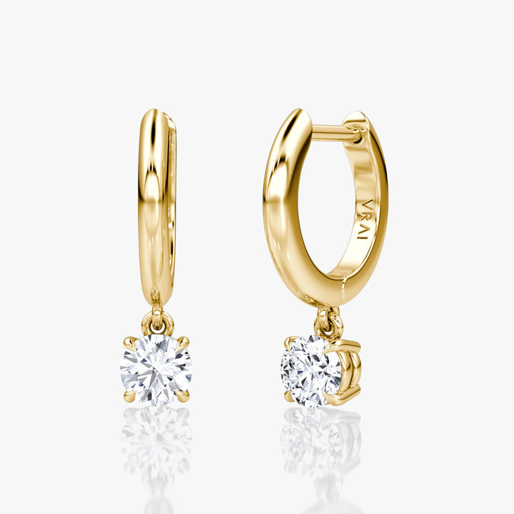 Solitaire Drop 14K Guld Huggie Hoop m. Lab-Grown Diamanter