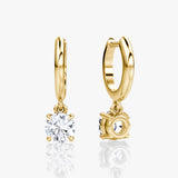 Solitaire Drop 14K Guld Huggie Hoop m. Lab-Grown Diamanter