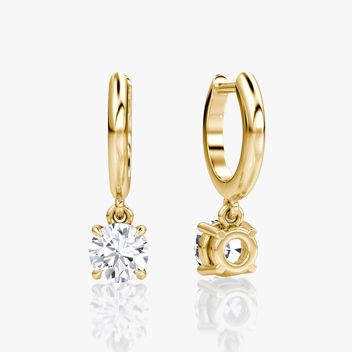 Solitaire Drop 14K Guld Huggie Hoop m. Lab-Grown Diamanter