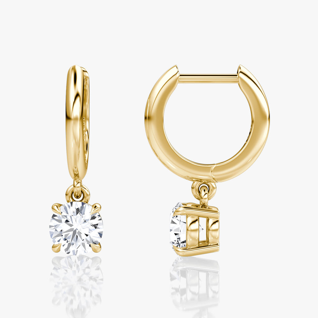 Solitaire Drop 14K Guld Huggie Hoop m. Lab-Grown Diamanter