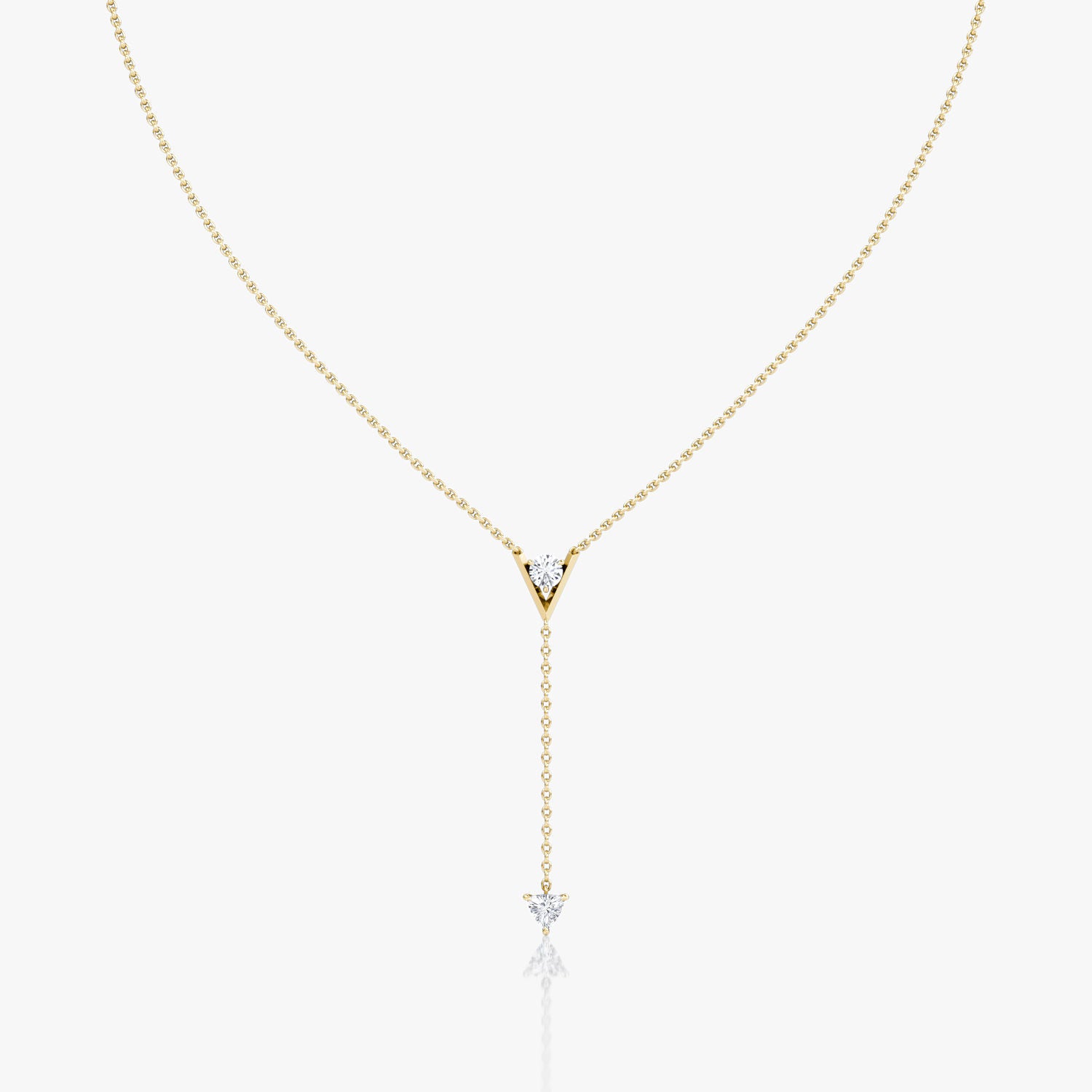 V Duo Lariat 14K Gold Necklace w. 0.50ct Lab-Grown Diamonds