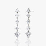 Gemischte Form Pavé Dangle 14K Weißgoldohrringe w. 3.0CT Labor-Diamanten