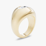 Dome Band 14K Guld Ring m. 2.0ct Oval Lab-Grown Diamant