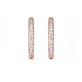 Classic Pavé 21 mm 18K Rosegold Hoops w. Diamonds