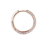 Classic Pavé 21 mm 18K Rosegold Hoops w. Diamonds