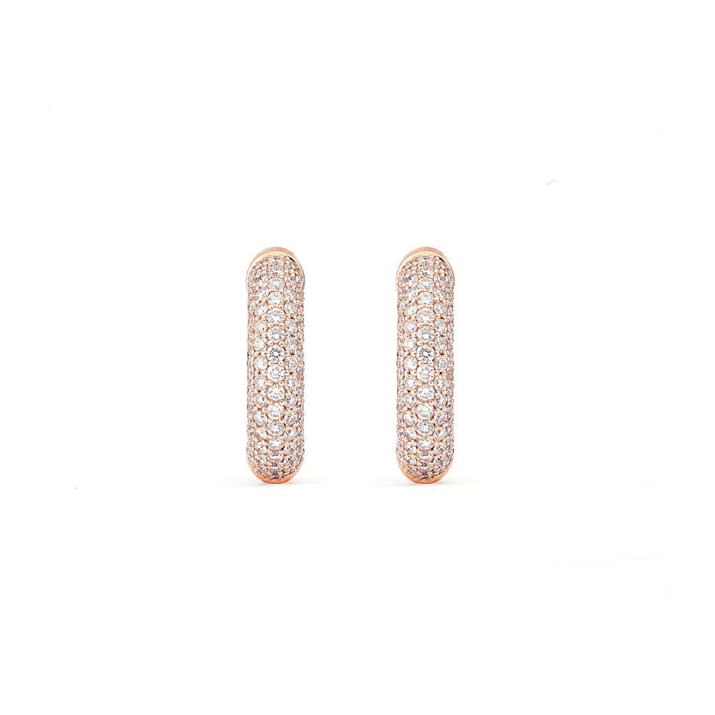 Absolute Mellem (Loose) 18K Rosaguld Hoops m. Diamanter