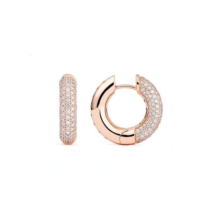 Absolute Mellem (Loose) 18K Rosaguld Hoops m. Diamanter