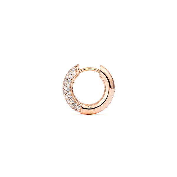 Absolute Small (Tight) 18K Rosegold Hoops w. Diamonds