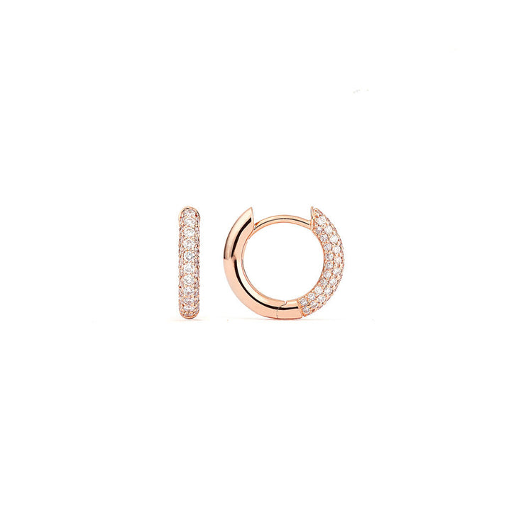 Absolute Mini (Slim) 18K Rosaguld Hoops m. Diamanter