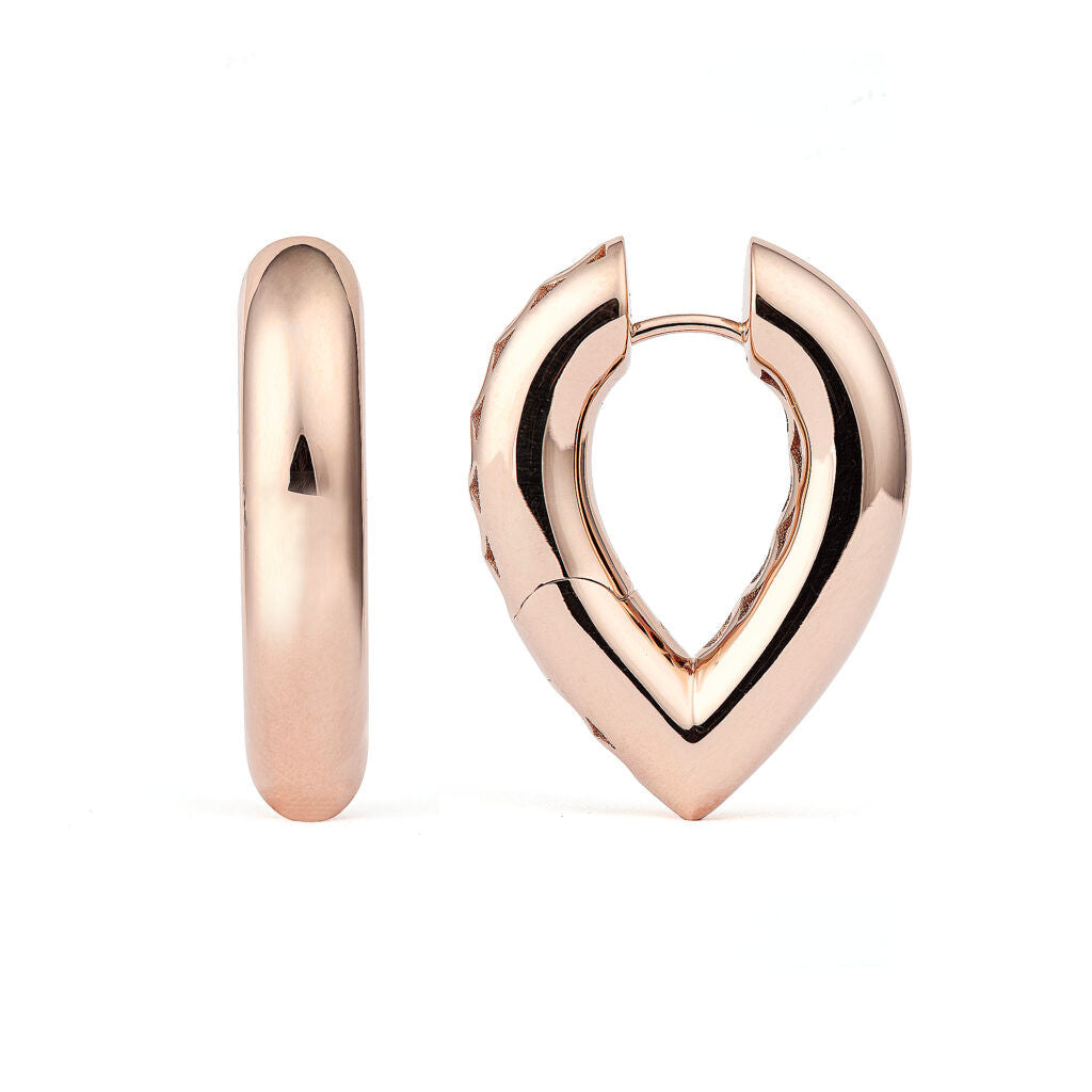 Drop Link Big Plain (28 mm) 18K Rosegold Hoops