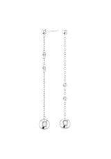 Chain Cascade Nude 18K Whitegold Earrings w. Lab-Grown Diamonds