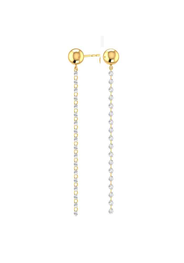 Cascade Nude 18K Gold Earrings w. Lab-Grown Diamonds