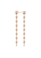 Grand Cascade Nude 18K Rosegold Earrings w. Lab-Grown Diamonds