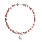 Lynx Silver Necklace w. Pearls