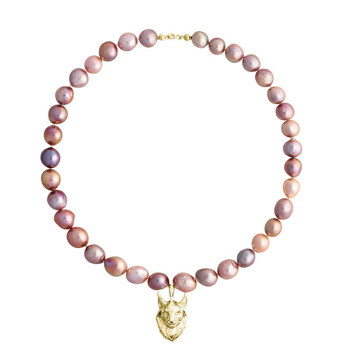 Lynx Gold Plated Necklace w. Pearls