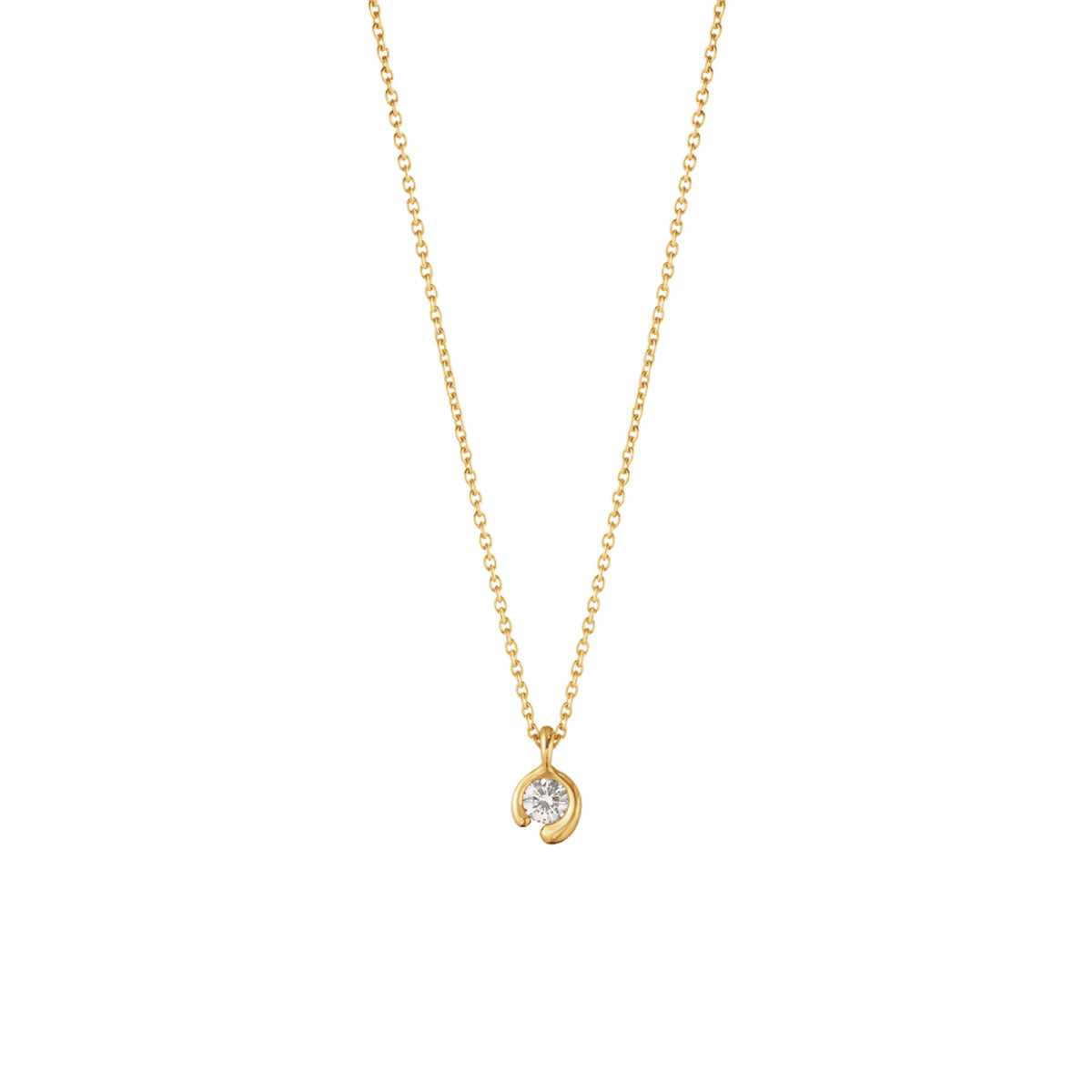 Barmherzigkeit 18K Gold Halskette w. 0,10ct Diamond