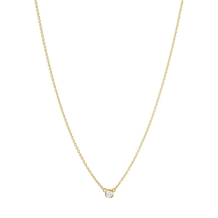 Signature Solitaire 18K Gold Necklace w. 0.05ct Diamond