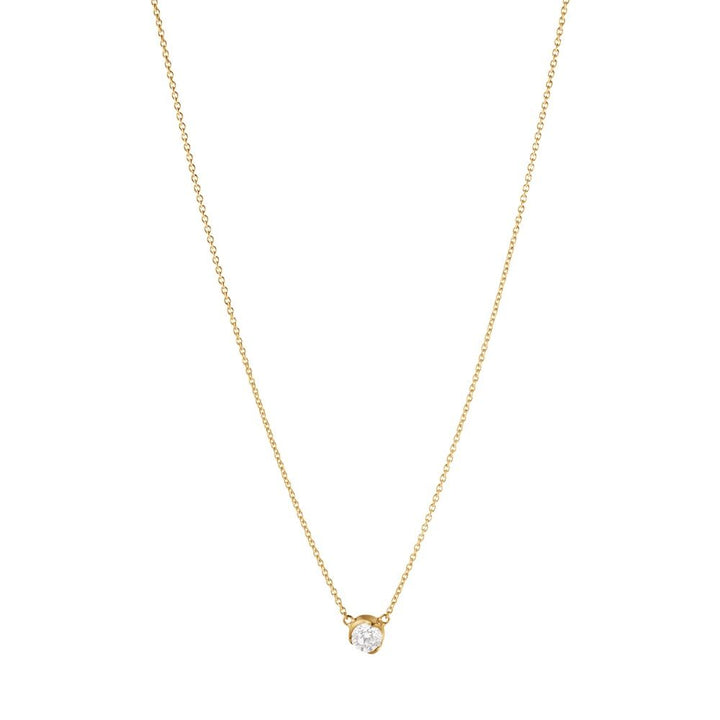 Signature Solitaire 18K Gold Necklace w. 0.20ct Diamond