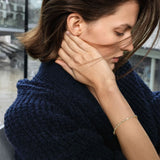 Signature Tennis 18K Gold Bracelet w. Diamonds