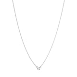 Signature Solitaire 18K White Gold Necklace w. 0.05ct Diamond