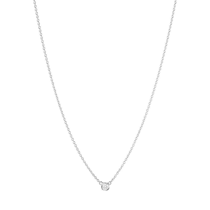 Signature Solitaire 18K Whitegold Necklace w. 0.05ct Diamond