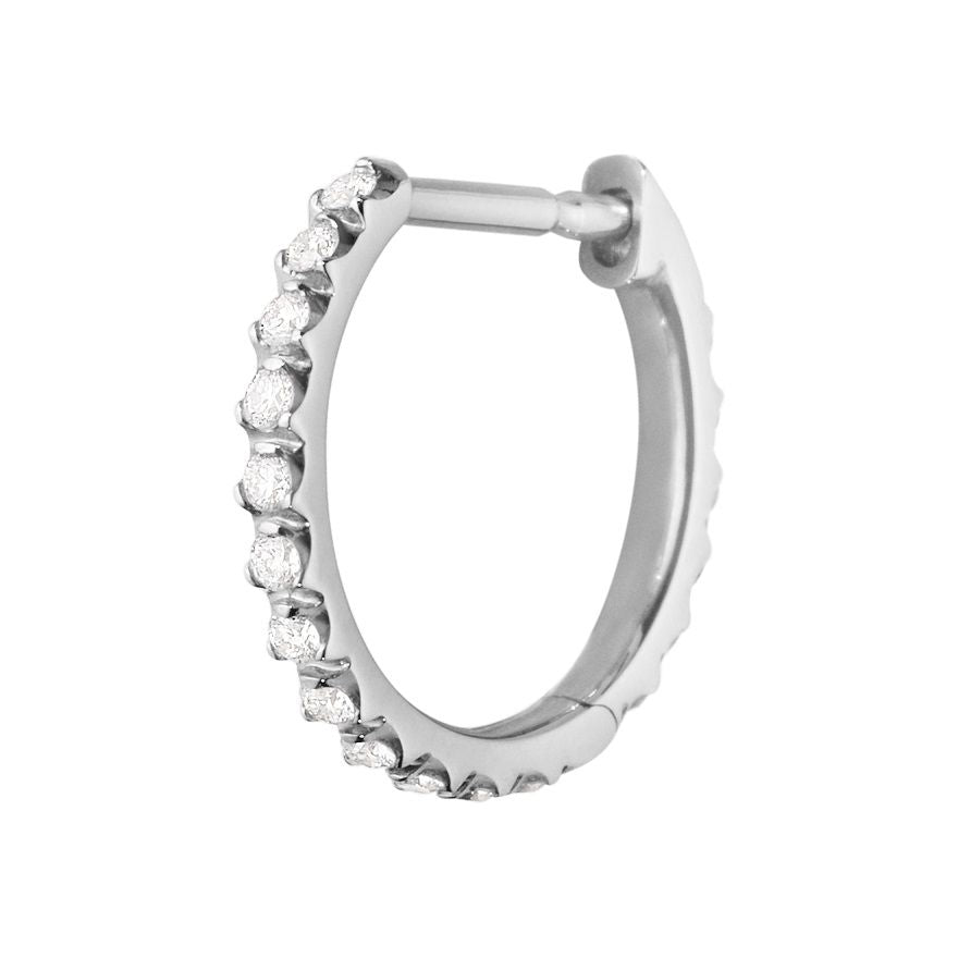 Signatur 18k Weißgold Hoop w. 0,10ct Diamond
