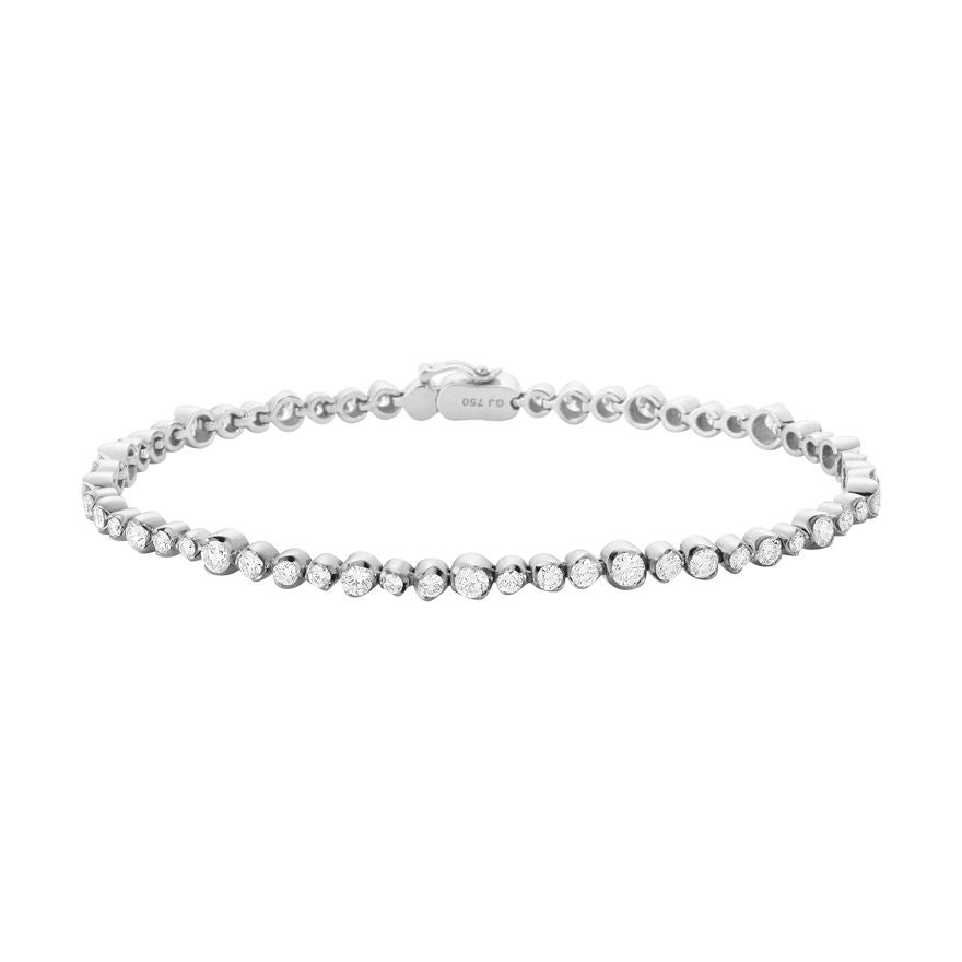 Signature Tennis 18K Hvidguld Armbånd m. Diamanter