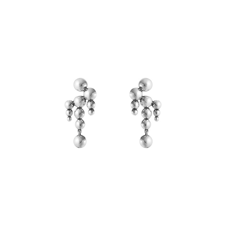 Moonlight Grapes Chandelier Silver Earrings