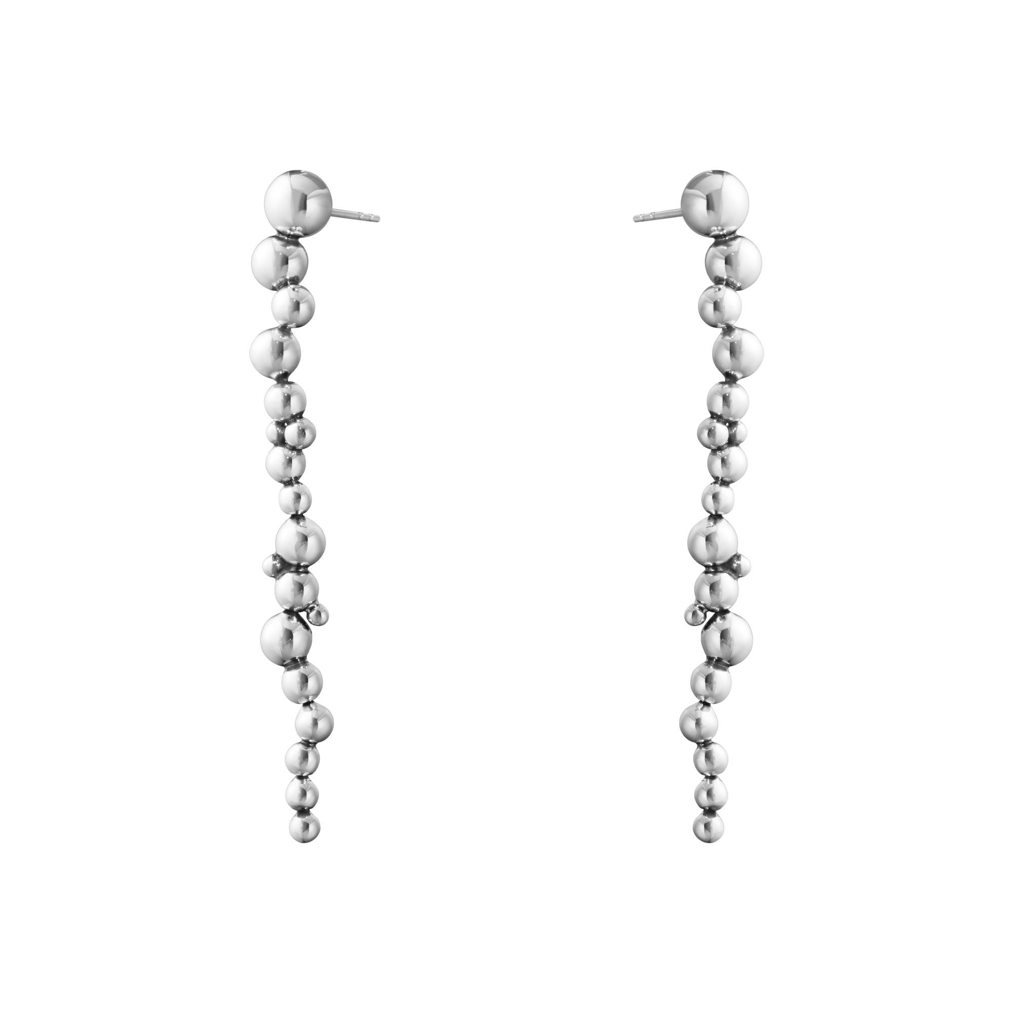 Moonlight Grapes Silver Long Earrings