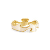 Fusion 18K Gold Center Ring w. Beige HyCeram