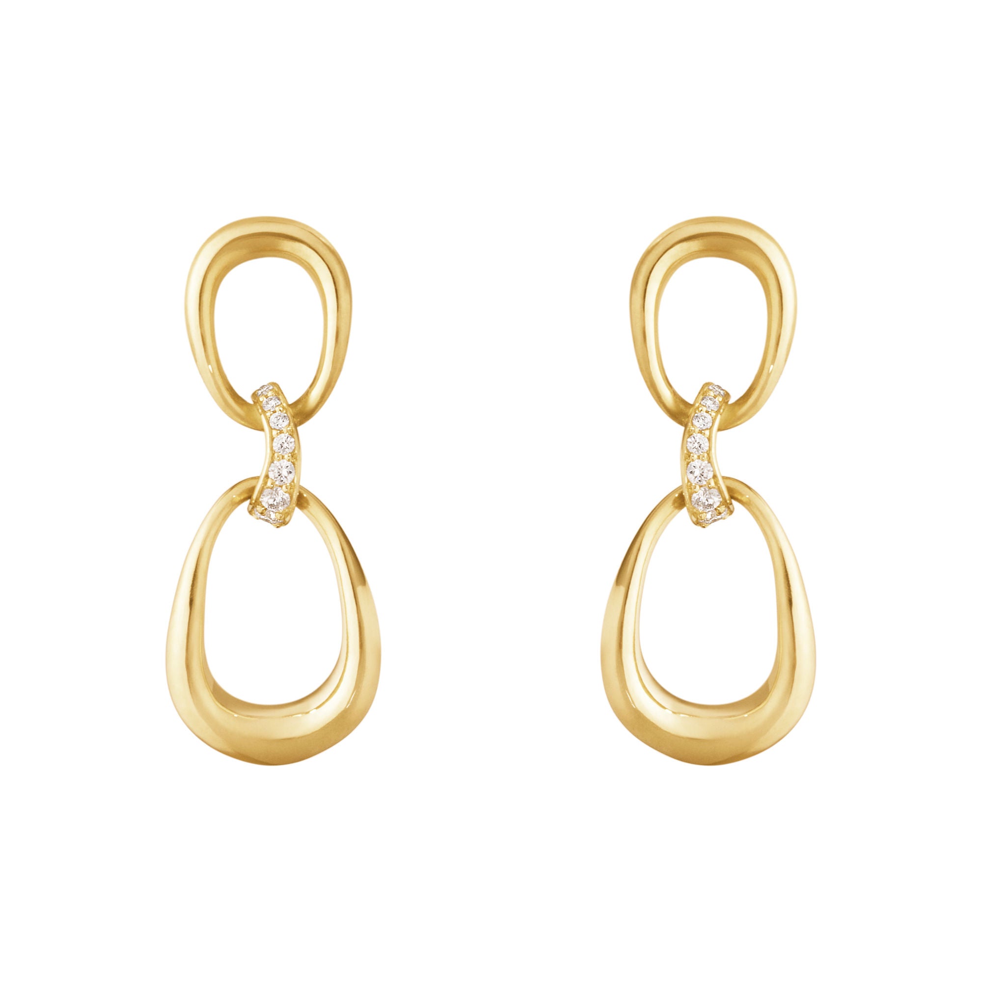 Offspring 18K Gold Earrings w. 0.05 ct. Diamonds