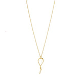 Mercy Swirl 18K Gold Necklace w. Pavé 0.04 Ct Diamonds