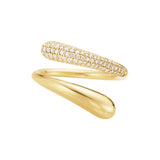 Mercy Twist 18K Gold Ring w. Pavé 0.37 Ct Diamonds