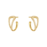 Mercy Swirl 18K Gold Hoops w. Diamonds