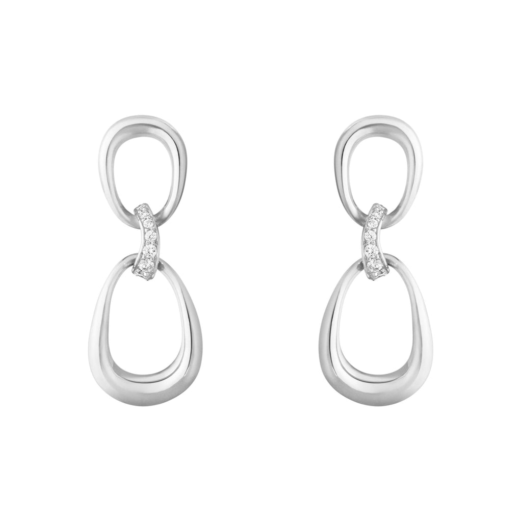 Offspring Silver Earrings w. 0.05 Ct Diamonds