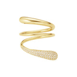 Mercy Twist 18K Gold Ring w. Pavé 0.49 Ct Diamonds