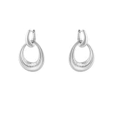 Offspring Medium Silver Earrings w. Diamonds