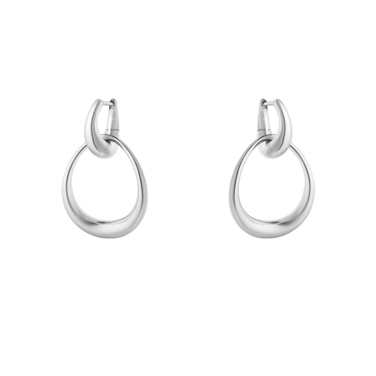 Offspring Medium Silver Earrings w. Diamonds
