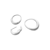 Offspring Medium Silver Earrings w. Diamonds