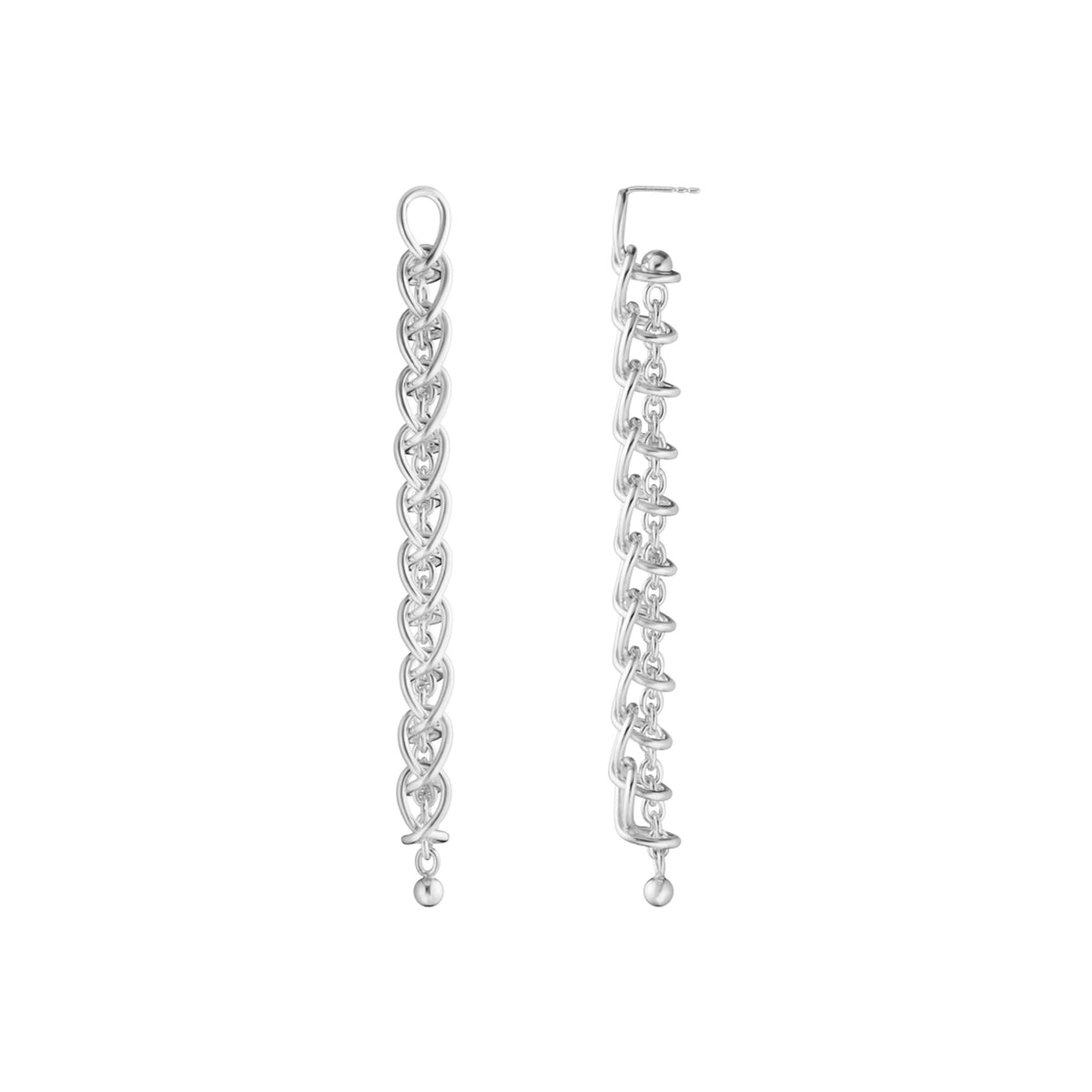 Weft 11 Link Silver Earring