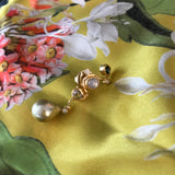 Seafire 18K Guld Øreringe m. Diamanter & Perler