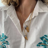 Large Ice Cream Gold Plated Necklace w. Pearl