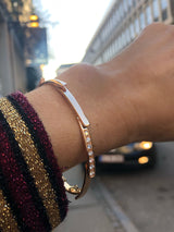 Spiral Galaxy 18K Gold Bangle w. Lab-Grown Diamonds