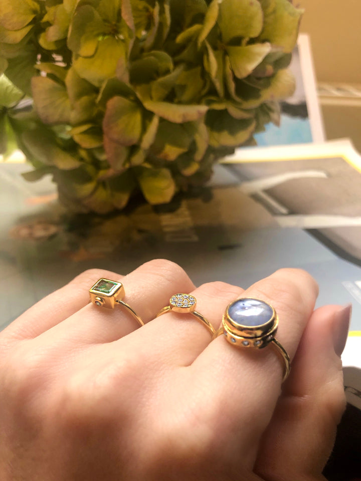 Pavé-Goldring aus 18K I Diamanten