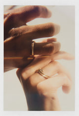 Unda Solitaire 14K Gold Ring w. Diamond
