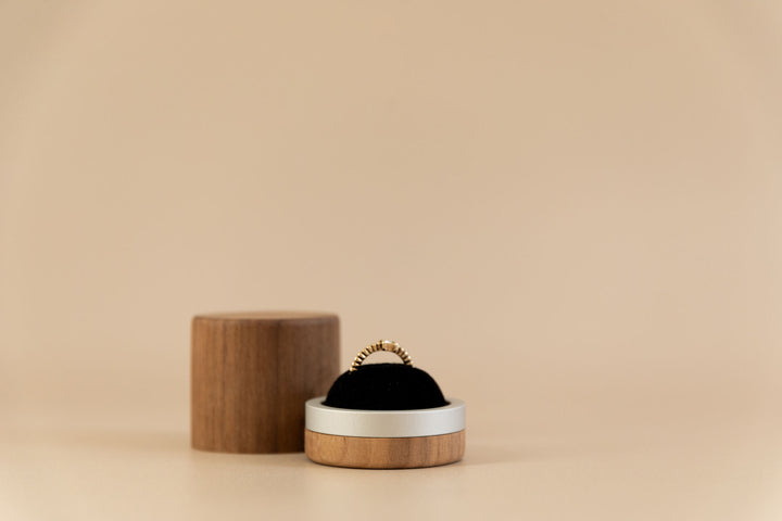 Valnød Sølvlook Ring box