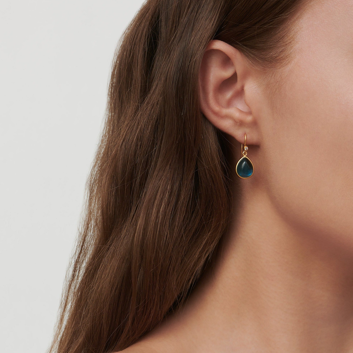 Paloma Sapphire Blue Forgyldte Øreringe