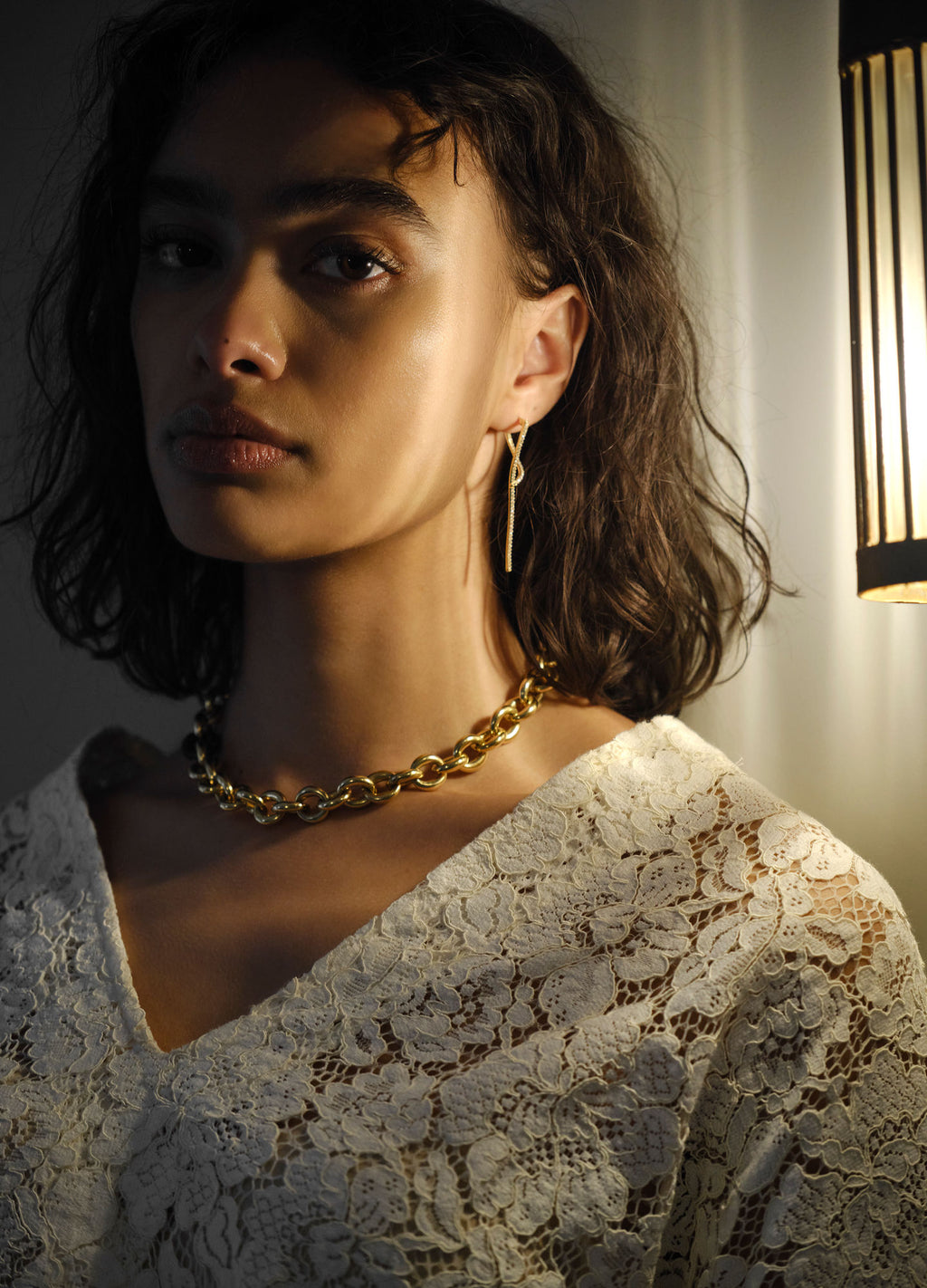 Loop 18K Gold Plated Earrings w. Zirconias